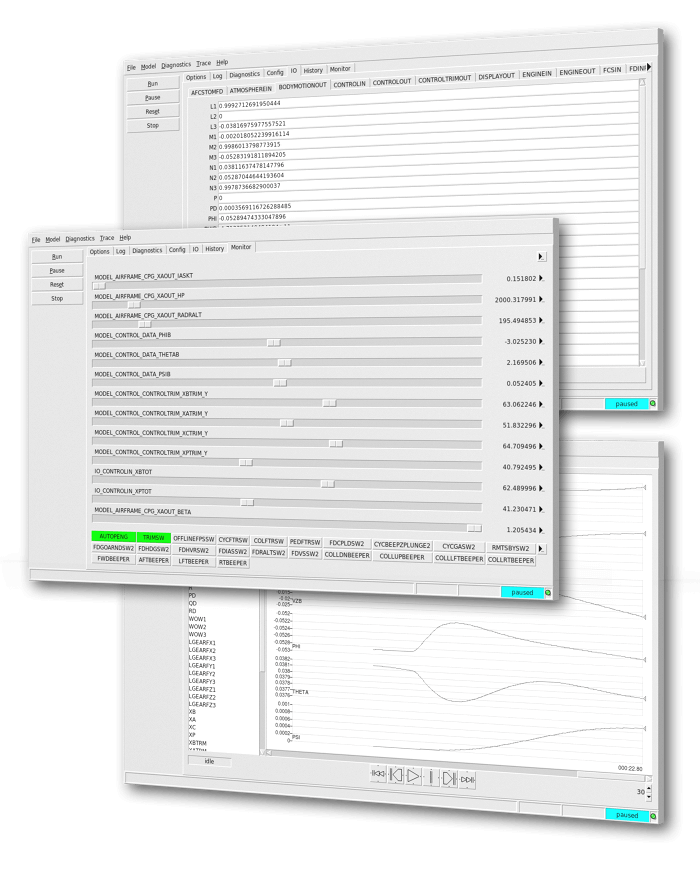 The graphical user interface of the FLIGHTLAB Run-time System